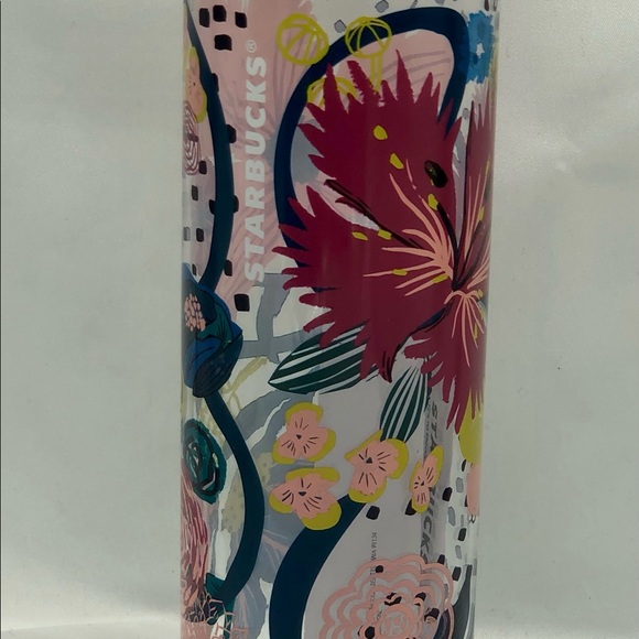 SOLD IN PERSON Beautiful Floral Starbucks Water Bottle - Picture 2 of 4